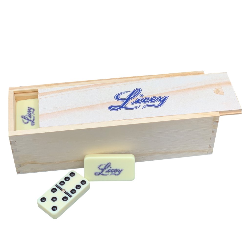 Tigres del Licey Premium Domino Set with Wooden Box – Official Team Logo / Juego de Domino