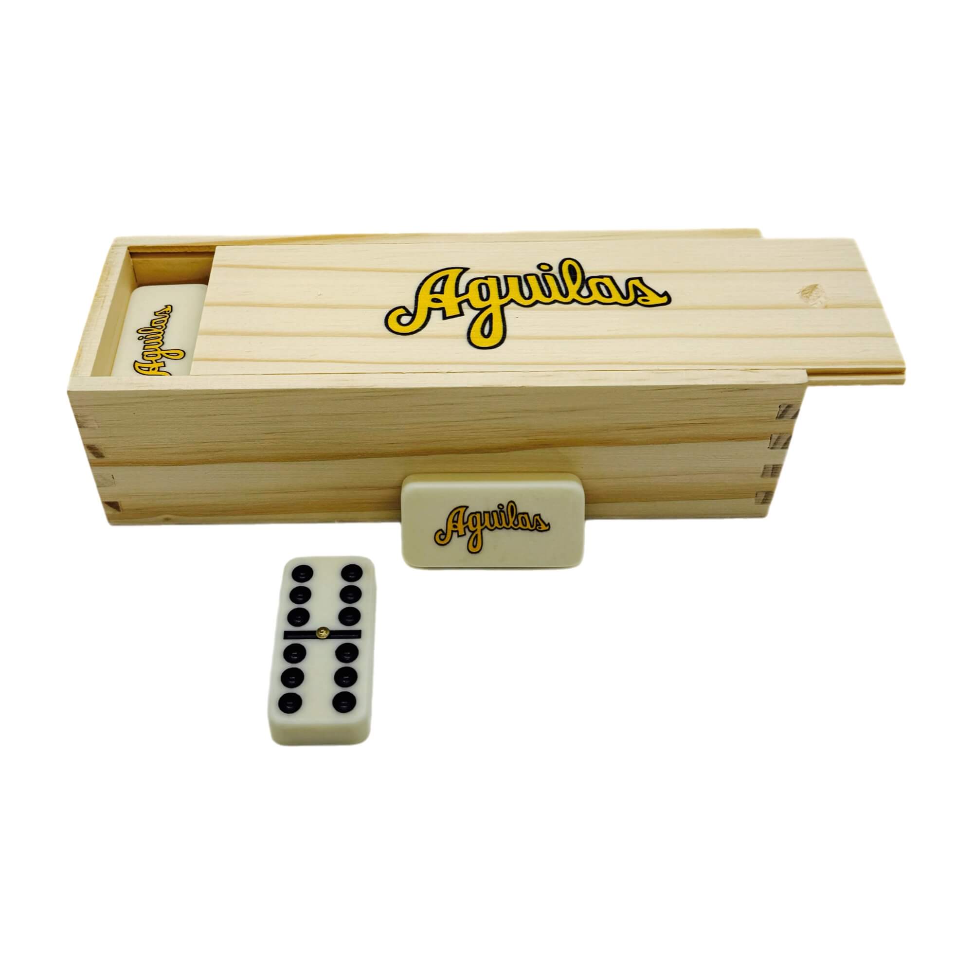 Aguilas Cibaeñas Premium Domino Set with Wooden Box – Official LIDOM Team Edition / Juego de Domino con Caja de Madera