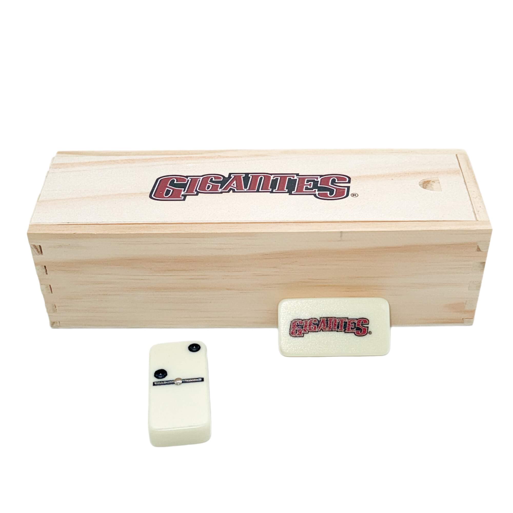 Gigantes del Cibao Premium Domino Set with Wooden Box – Official LIDOM Team Edition / Domino con Caja de Madera