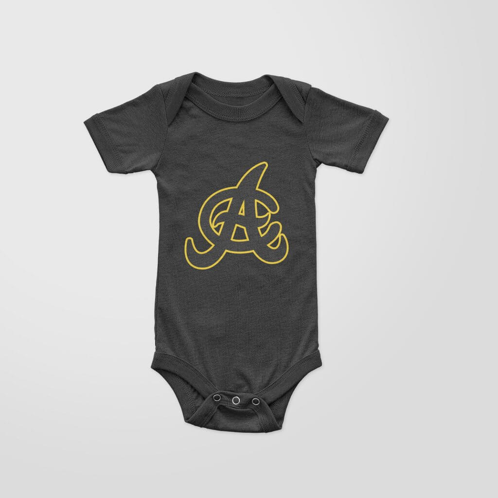 Aguilas Cibaeñas - "AC" (Black) Baby Onesie - Black/Negro