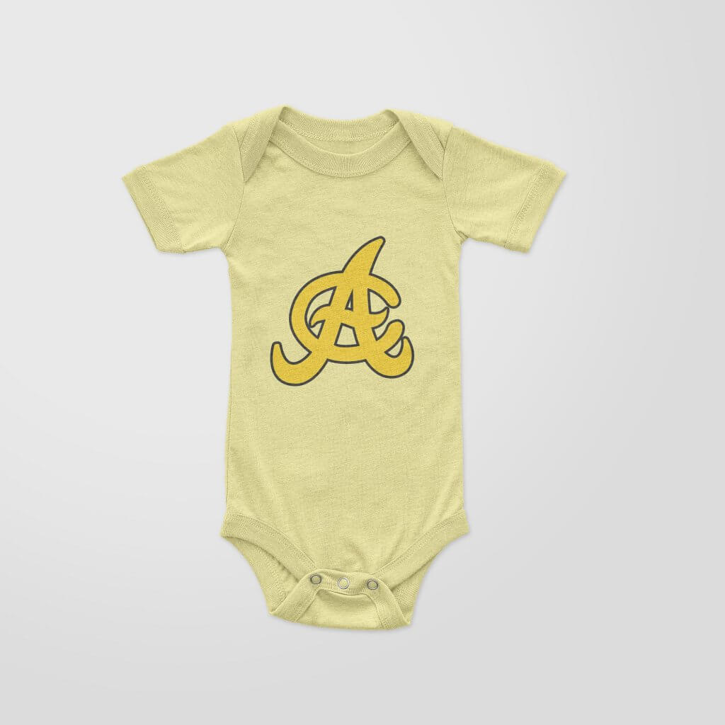 Aguilas Cibaeñas - "AC" (Yellow) Baby Onesie - Yellow/Amarillo