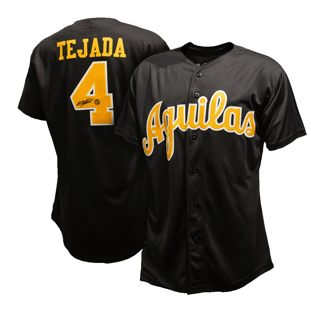 MIGUEL TEJADA AUTHENTIC ÁGUILAS CIBAEÑAS AUTOGRAPHED BLACK JERSEY
