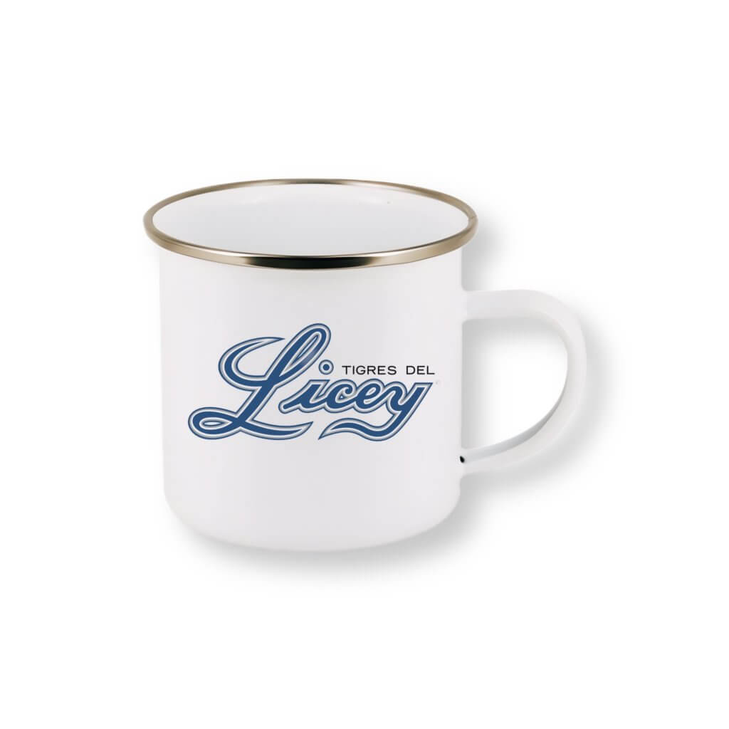 Tigres del Licey Stainless Steel 12OZ White Mug. - Taza Blanca de Acero