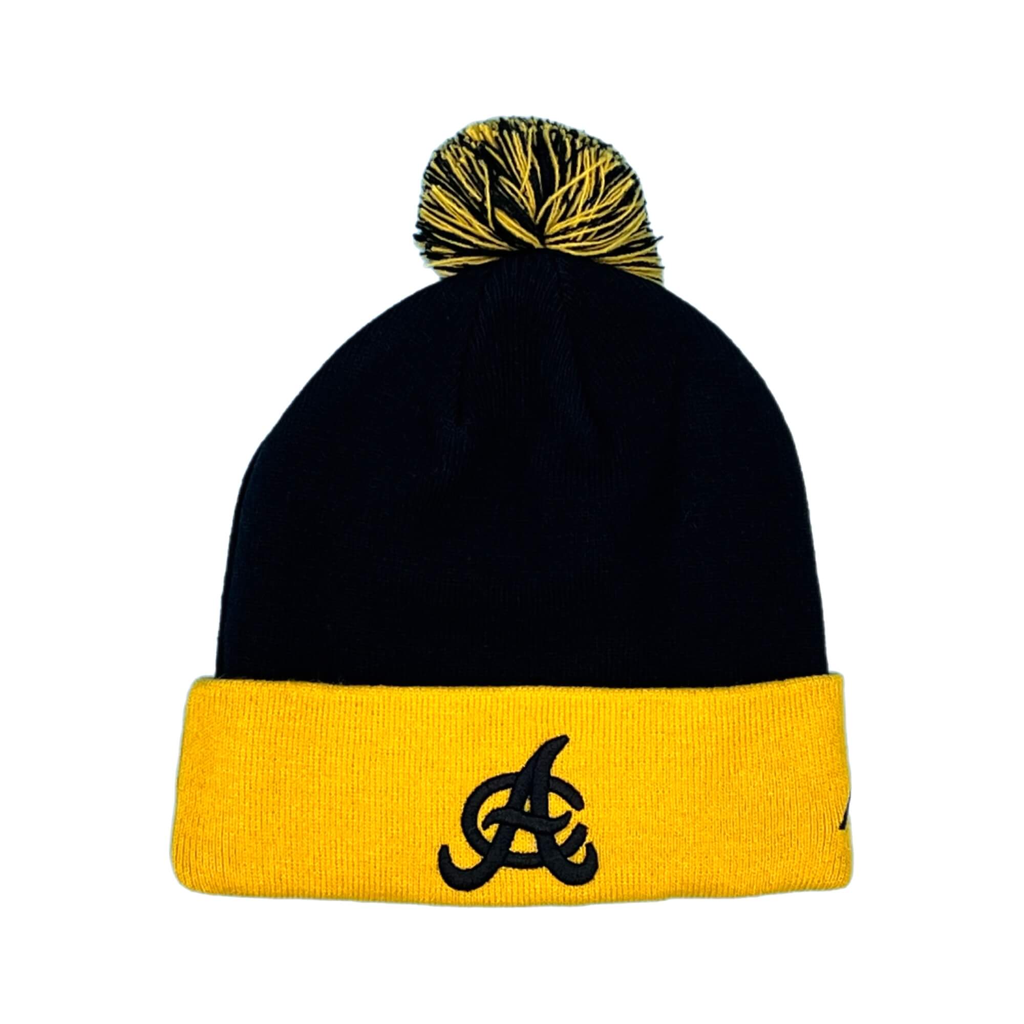 Aguilas Cibaeñas Black Cuffed Knit Hat with Black/Yellow Pom Arrieta