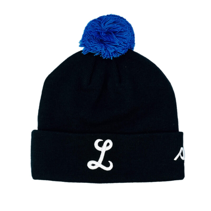 Tigres del Licey Black Cuffed Knit Hat with Blue Pom Arrieta