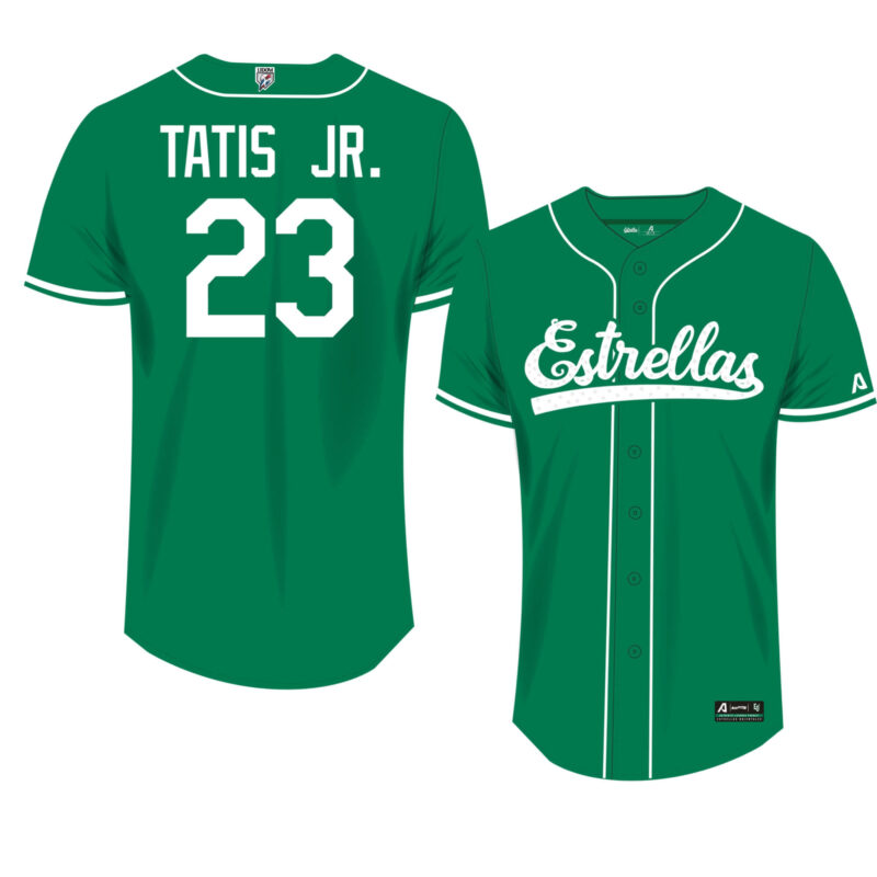 Men's Estrellas Orientales Tatis Jr #23 Replica Player Jersey Green Arrieta