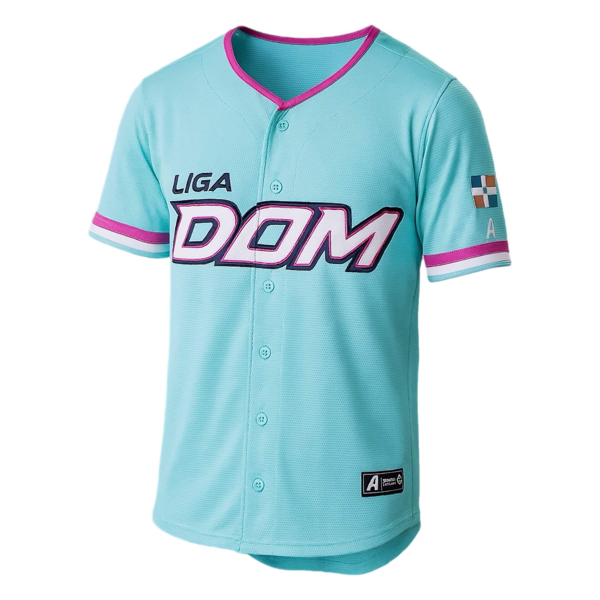 Jersey Liga Dominicana LIGADOM Teal/Pink - Arrieta - Serie del Caribe - Image 4