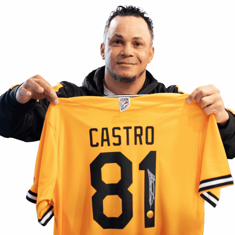 Bernie Castro - Águilas Cibaeñas Signed Yellow Jersey - Amarillo Autografiado.