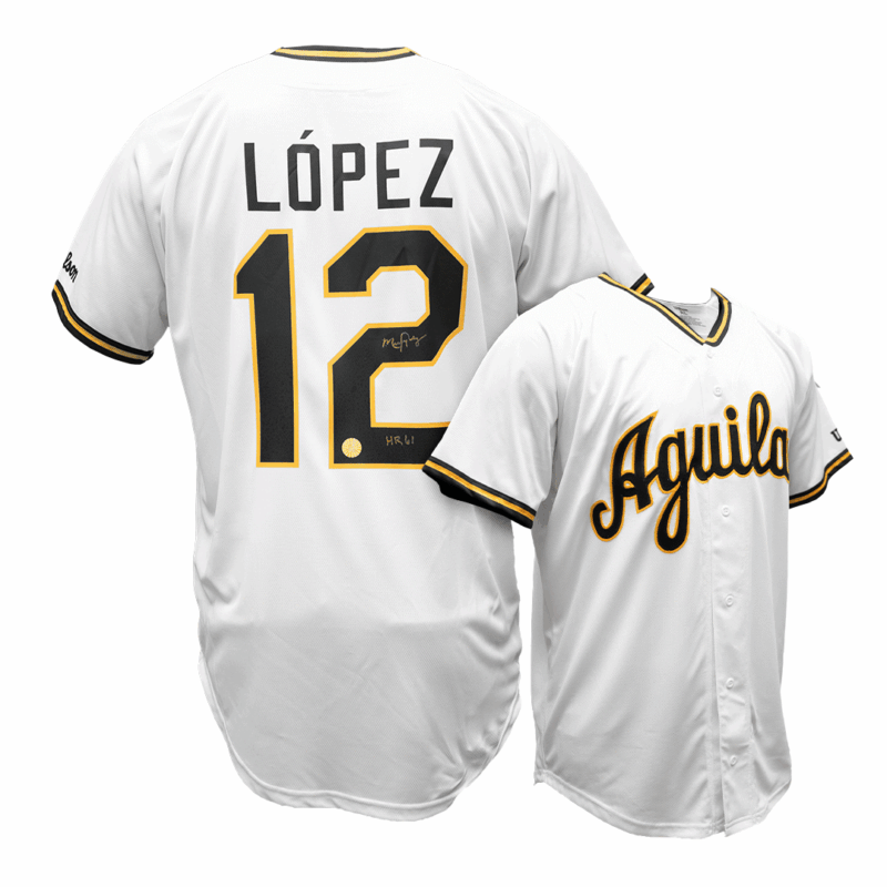 Mendy López "Popeye" - Águilas Cibaeñas Jersey Blanco Autografiado.