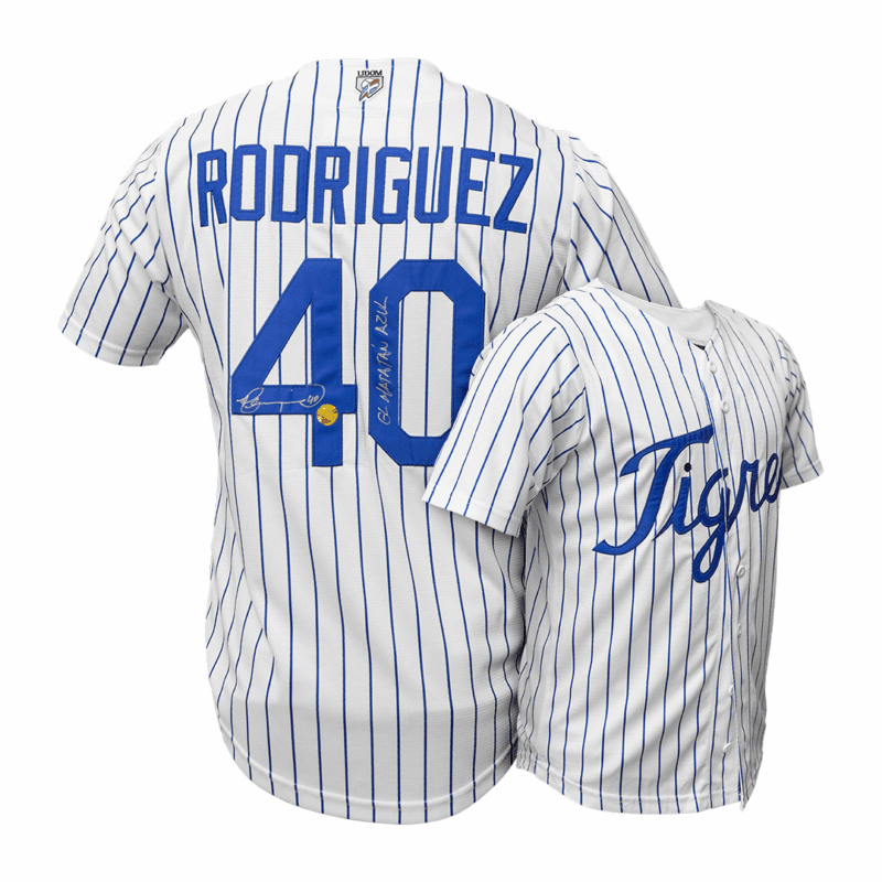 Henry Rodríguez "El Matatán Azul" | White Jersey Autographed Tigres del Licey.