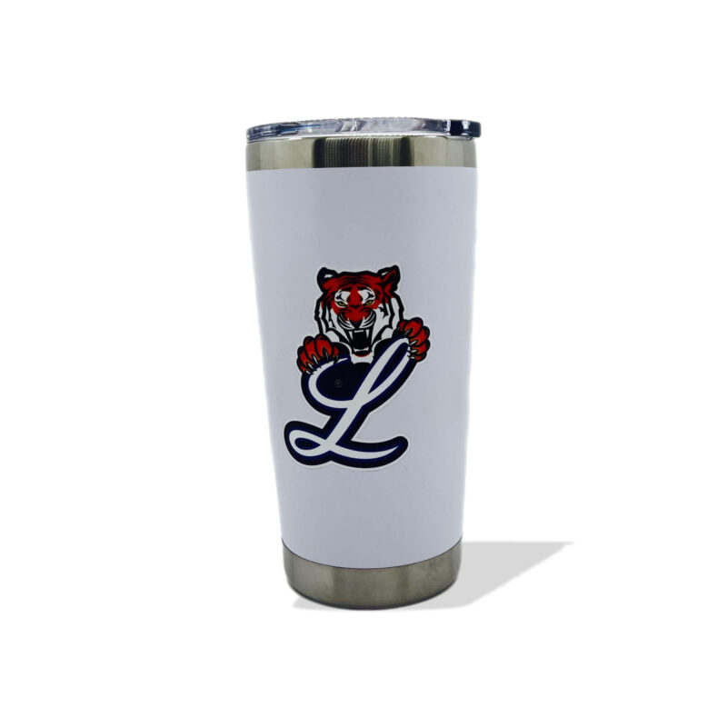 Tigres del Licey Metal White Cup 20 oz "L" Emblem