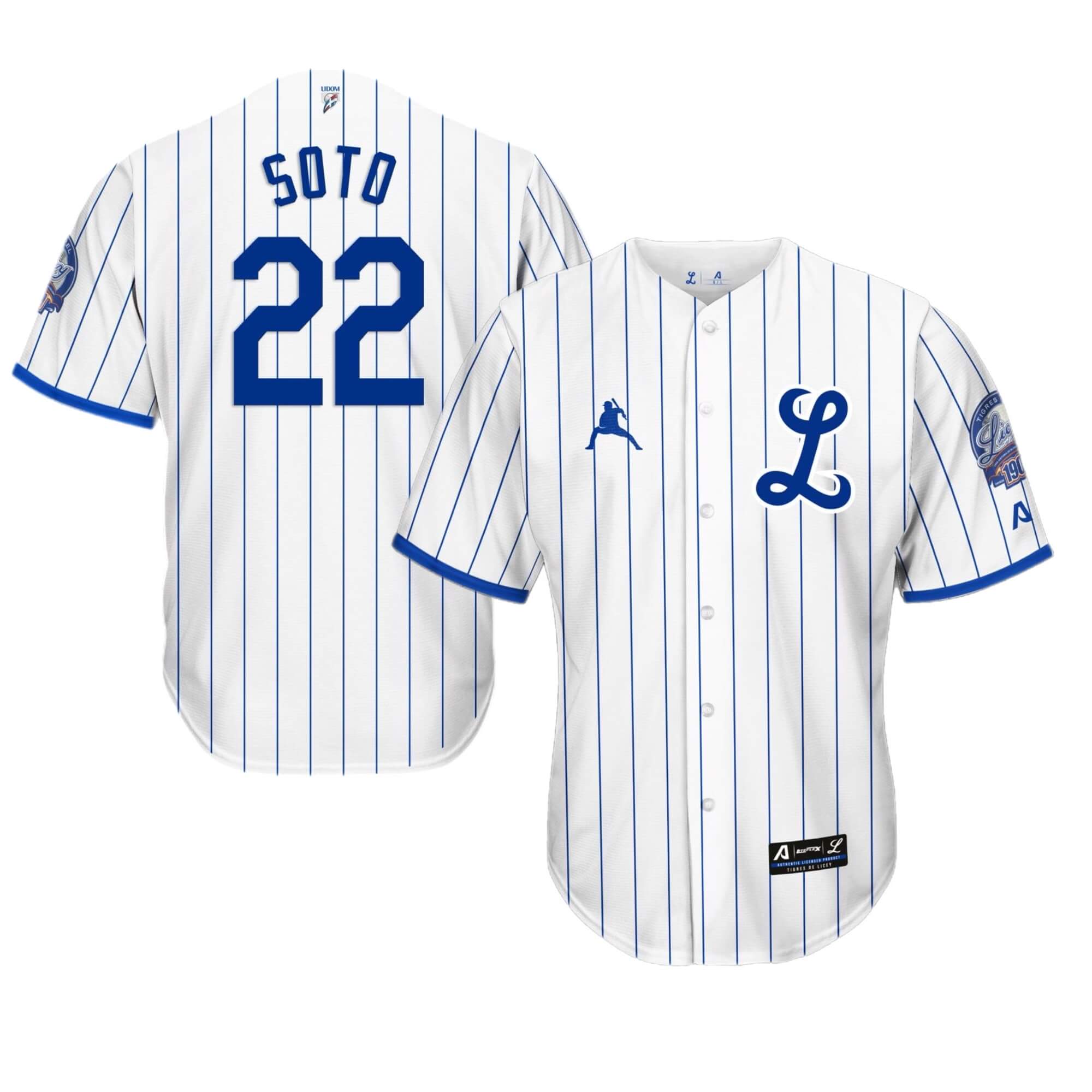 Licey Juan Soto Jersey 22 Authentic Striped Jersey Arrieta